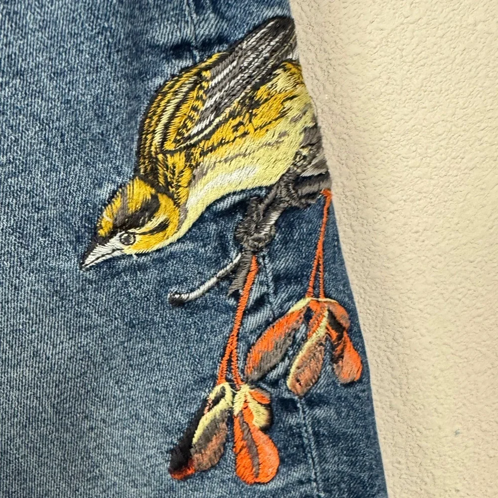 Driftwood Jackie Embroidered Jeans Birds Floral Women's 28 - Picture 5 of 7